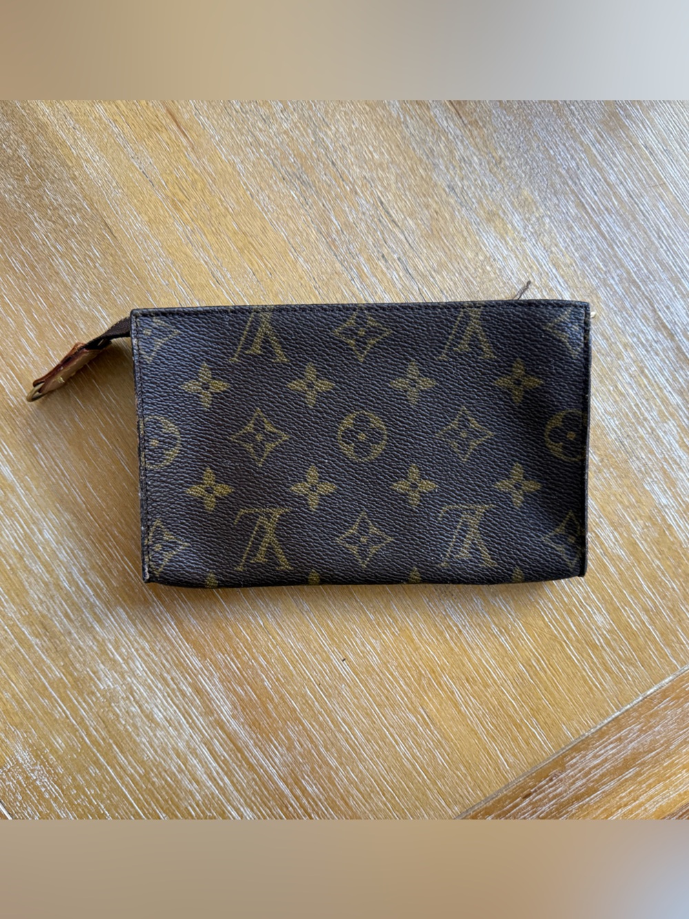 Vintage Louis Vuitton Monogram Canvas Small Zip Wallet - Brown/Gold Monogram